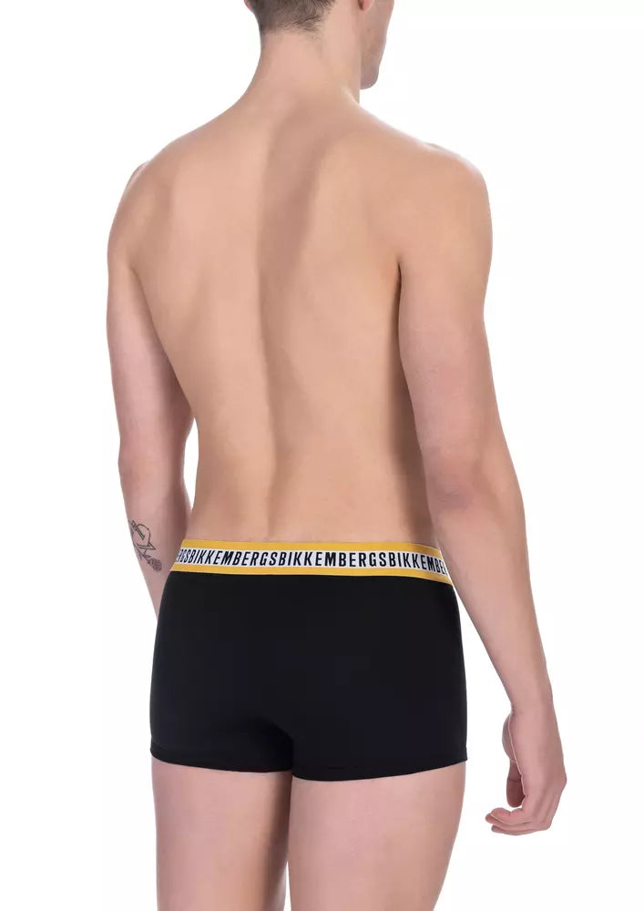 Bikkembergs Black Cotton Men Underwear Trunk Duo Bikkembergs