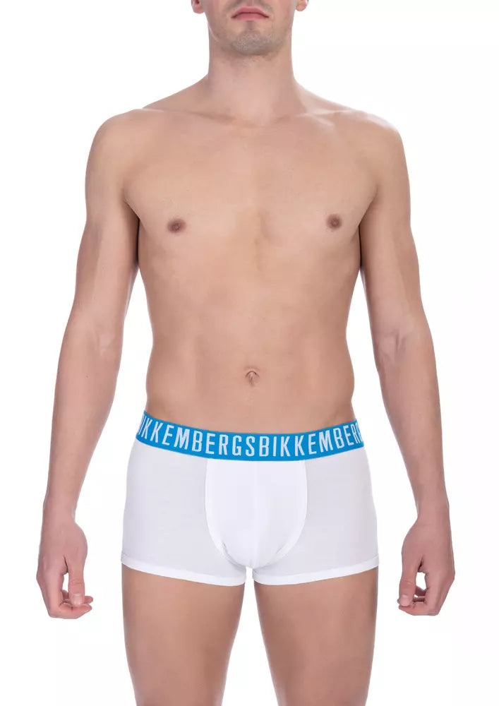 Bikkembergs White Cotton Men Trunk Bikkembergs