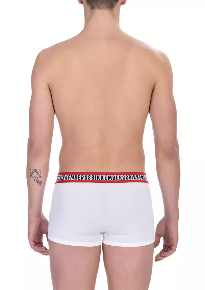 Bikkembergs White Cotton Men Underwear Trunks Twin Pack Bikkembergs