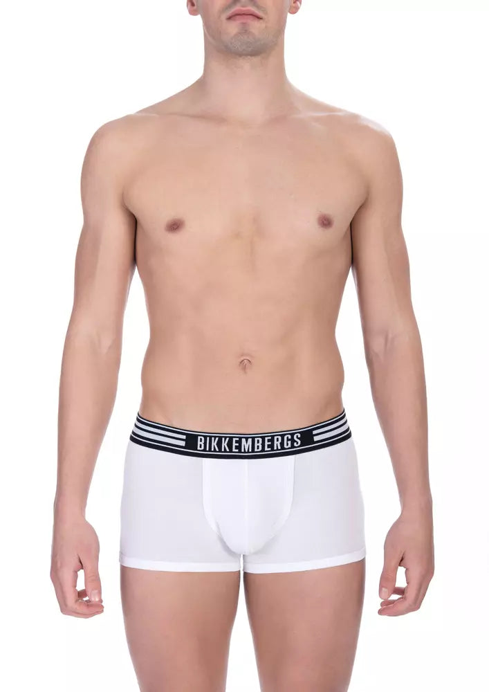 Bikkembergs White Cotton Men Underwear Trunk Twin Pack Bikkembergs