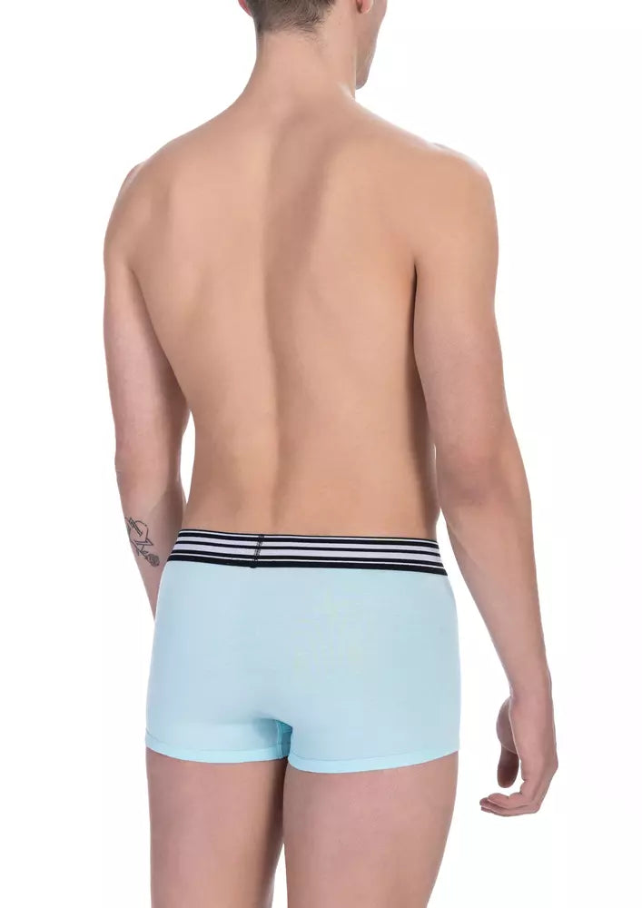 Bikkembergs Light Blue Cotton Men Underwear Trunk Pack Bikkembergs