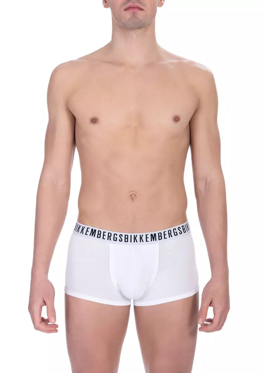 Bikkembergs White Cotton Men's Trunk Underwear Bikkembergs