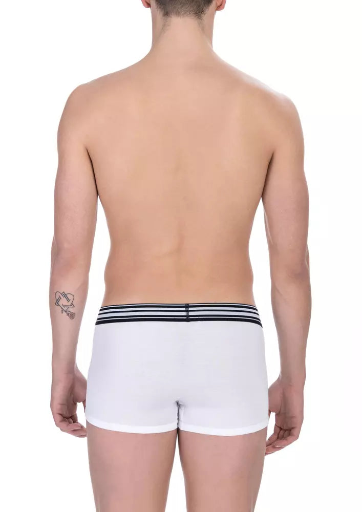 Bikkembergs White Cotton Men Underwear Trunk Twin Pack Bikkembergs