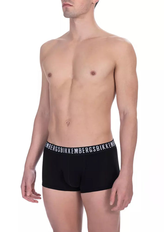 Bikkembergs Black Cotton Men Underwear Trunk Pack Bikkembergs