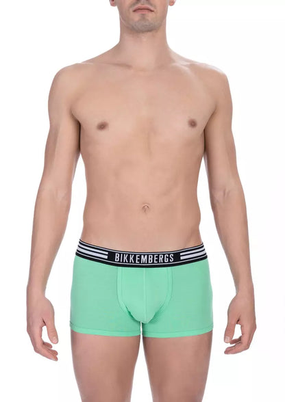 Bikkembergs Green Cotton Men Underwear Trunk Pack Bikkembergs