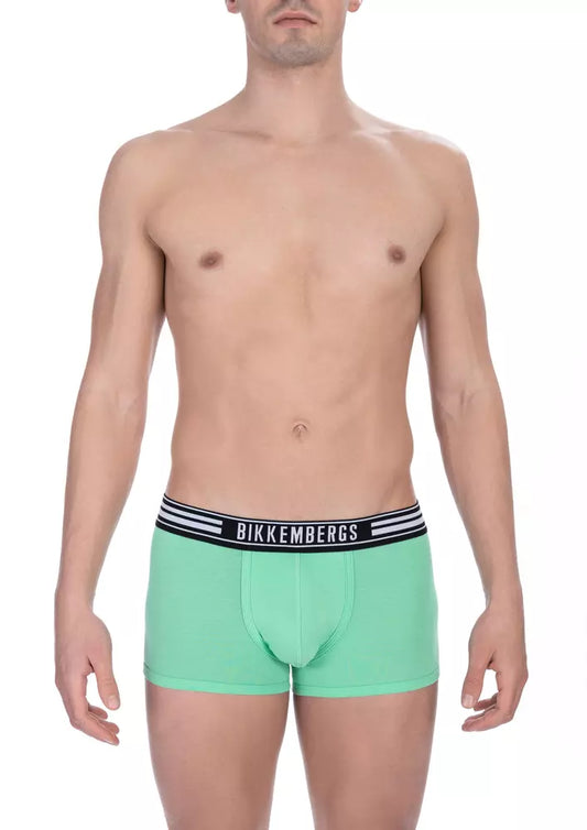 Bikkembergs Green Cotton Men Underwear Trunk Pack Bikkembergs