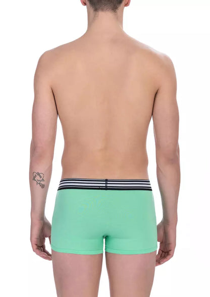 Bikkembergs Green Cotton Men Underwear Trunk Pack Bikkembergs