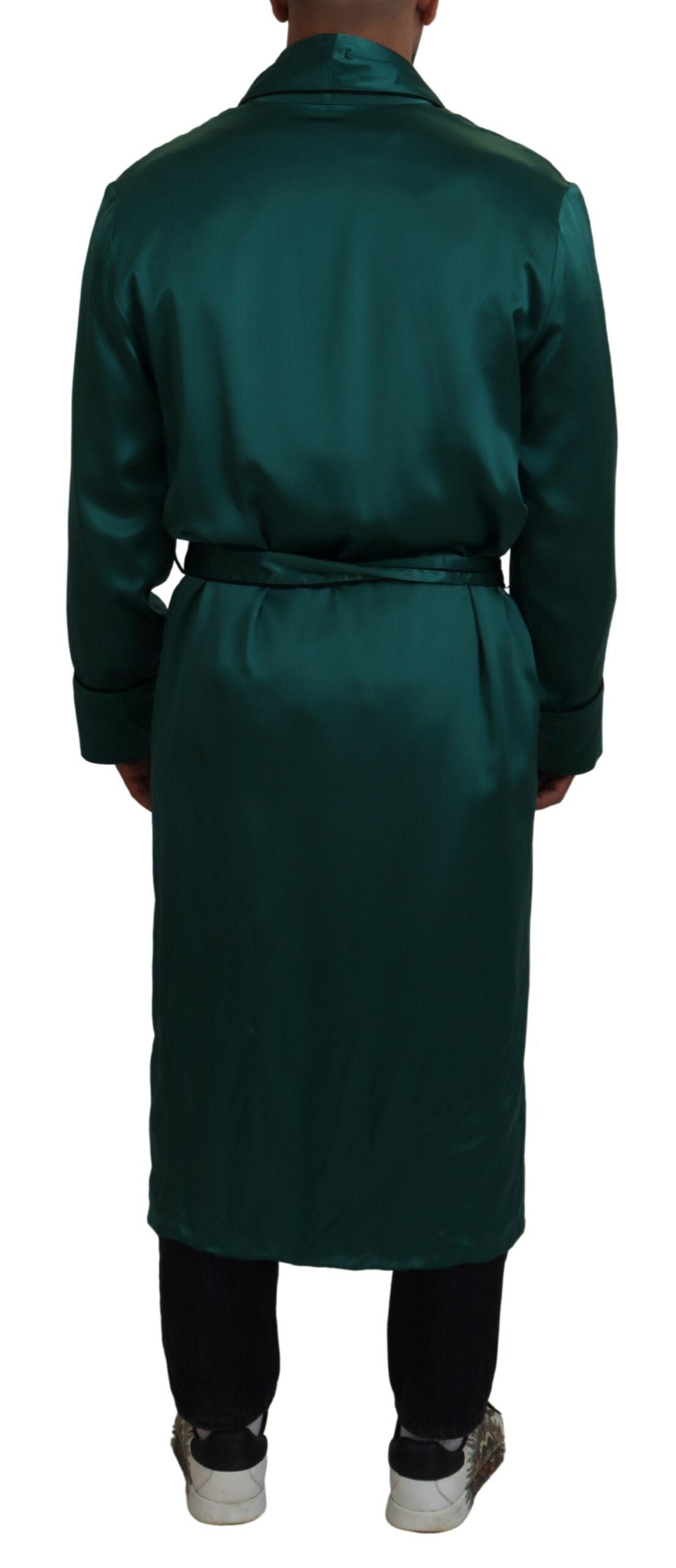 Dolce & Gabbana Elegant Silk Robe in Lush Green Dolce & Gabbana