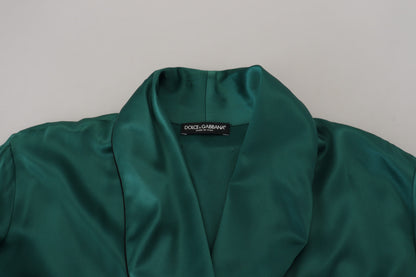 Dolce & Gabbana Elegant Silk Robe in Lush Green Dolce & Gabbana