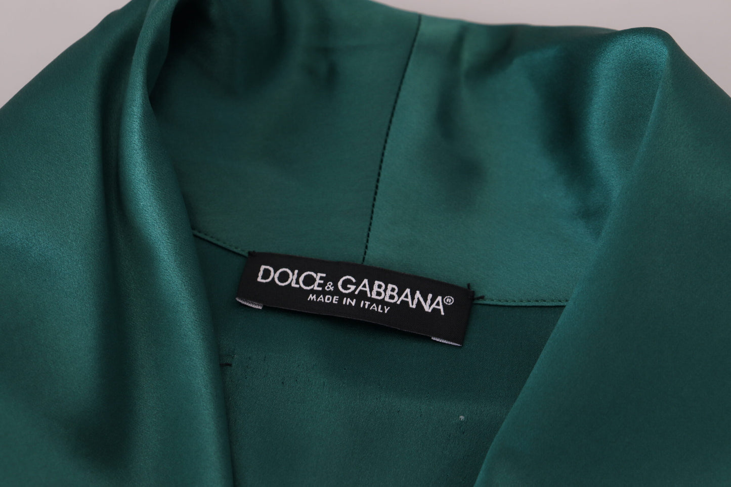 Dolce & Gabbana Elegant Silk Robe in Lush Green Dolce & Gabbana