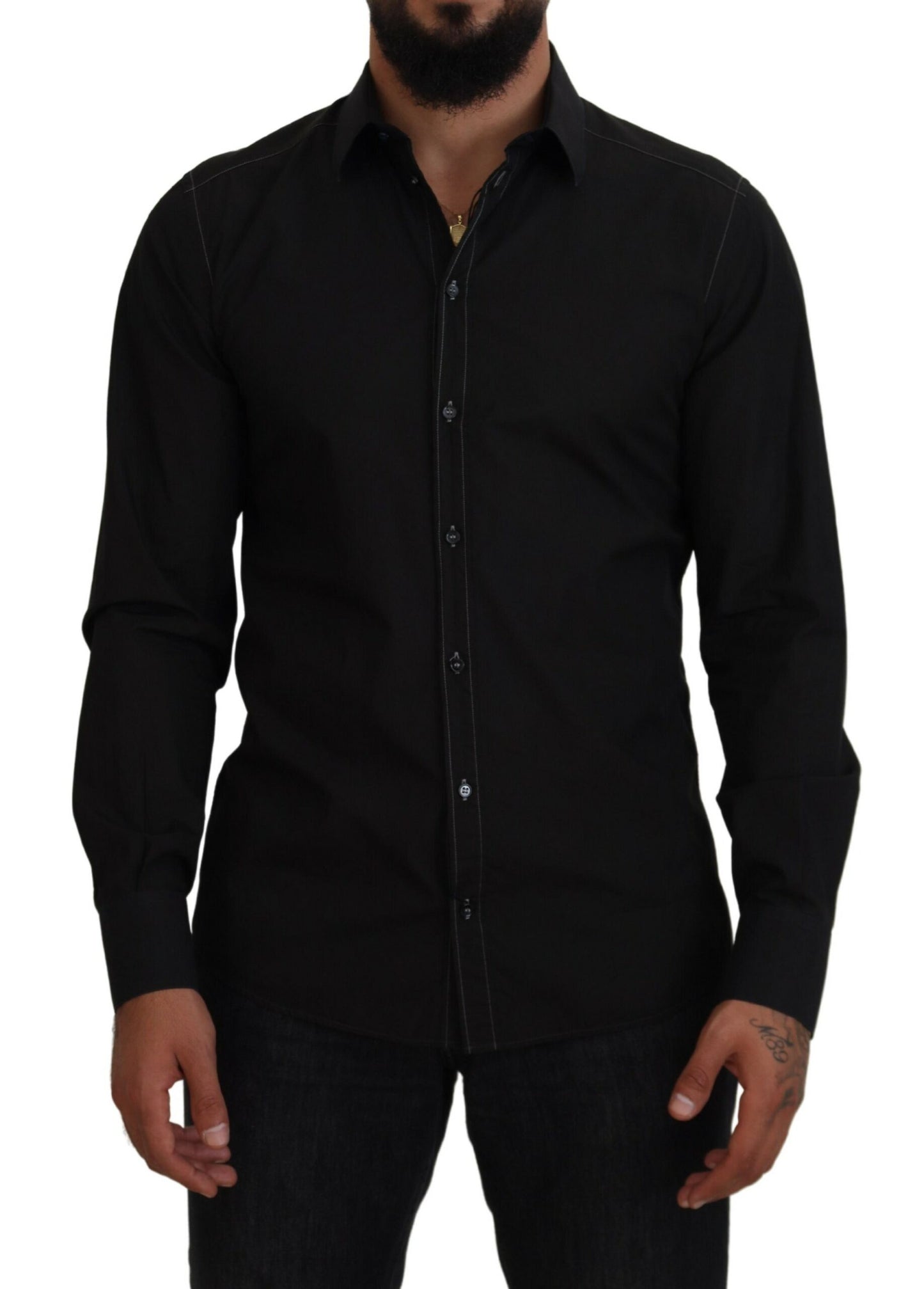 Dolce & Gabbana Elegant Black Formal Cotton Shirt Dolce & Gabbana