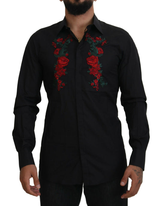 Dolce & Gabbana Elegant Floral Embroidered Cotton Shirt Dolce & Gabbana