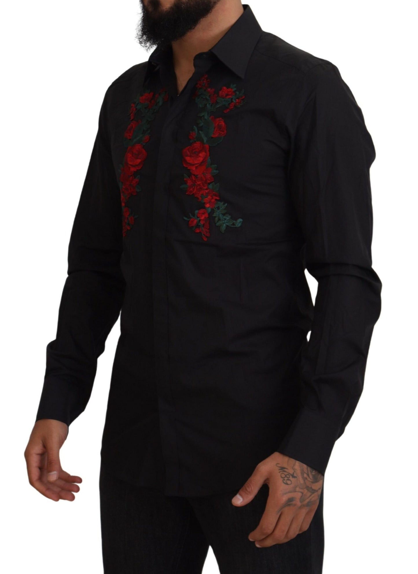 Dolce & Gabbana Elegant Floral Embroidered Cotton Shirt Dolce & Gabbana