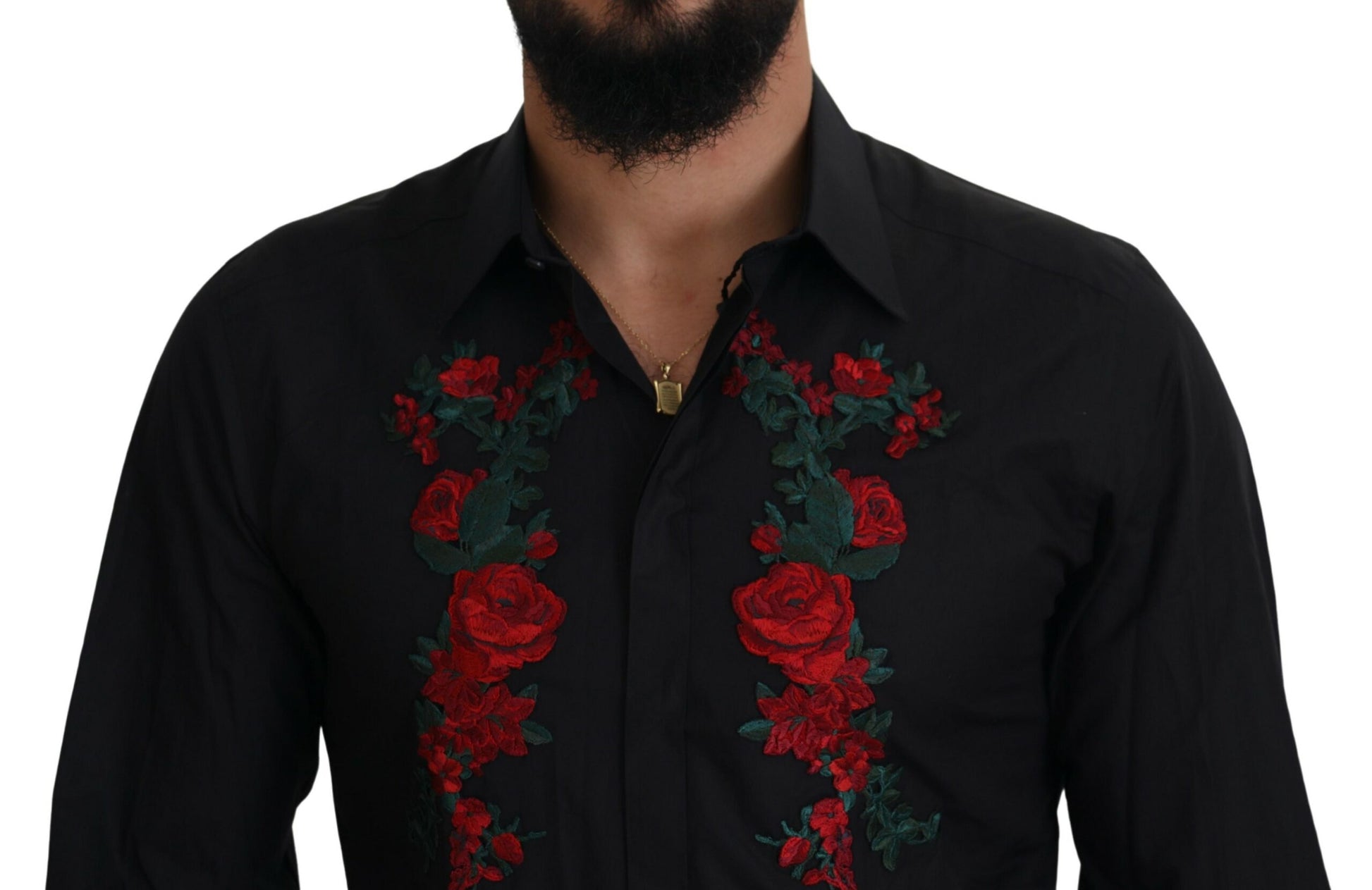 Dolce &amp; Gabbana মার্জিত ফুলের এমব্রয়ডারি করা সুতির শার্ট