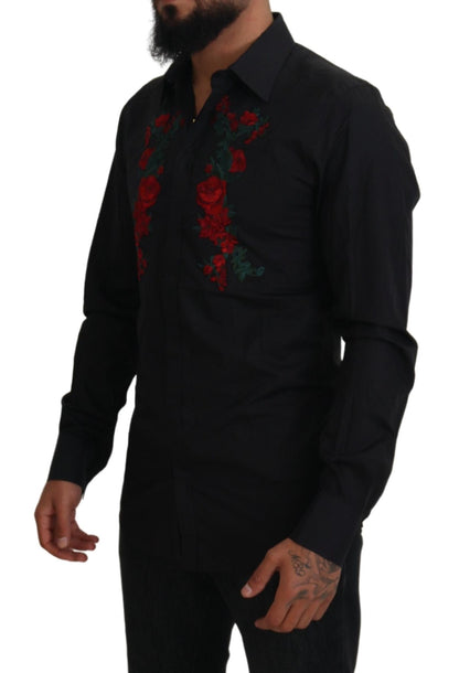 Dolce & Gabbana Elegant Floral Embroidered Cotton Shirt Dolce & Gabbana