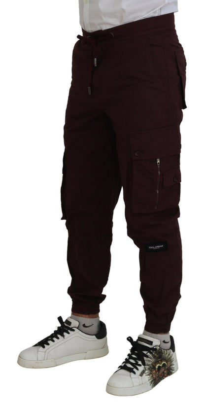 Dolce & Gabbana Elegant Burgundy Cotton Jogger Pants Dolce & Gabbana