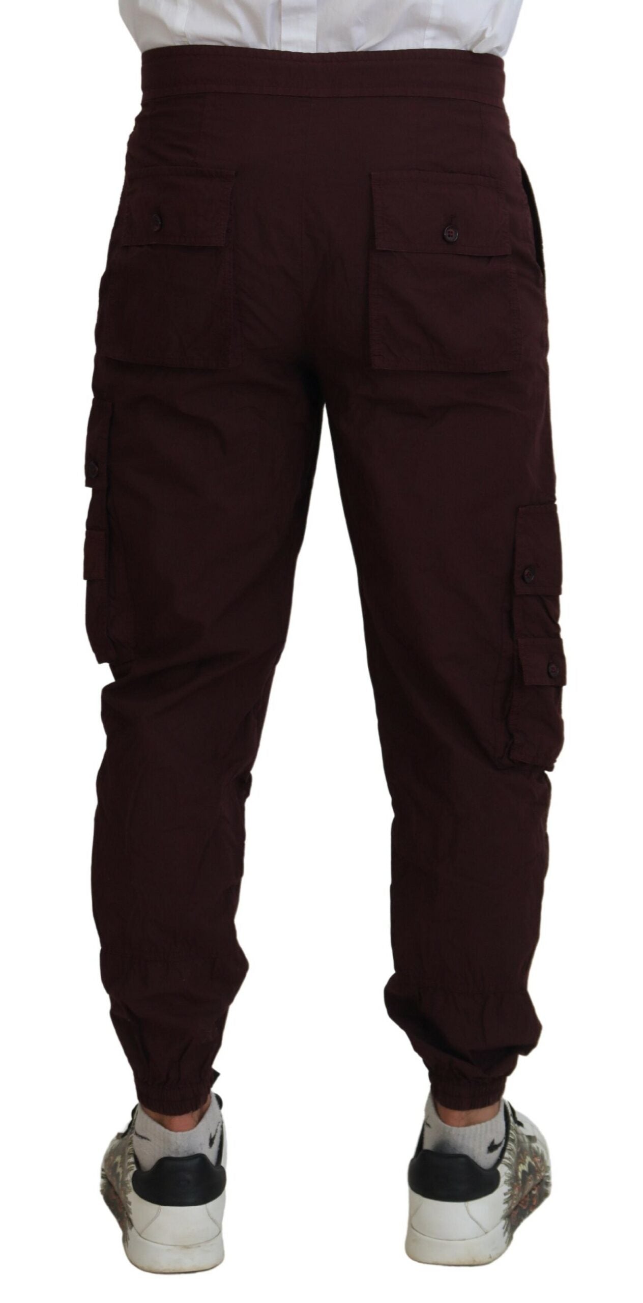 Dolce & Gabbana Elegant Burgundy Cotton Jogger Pants Dolce & Gabbana