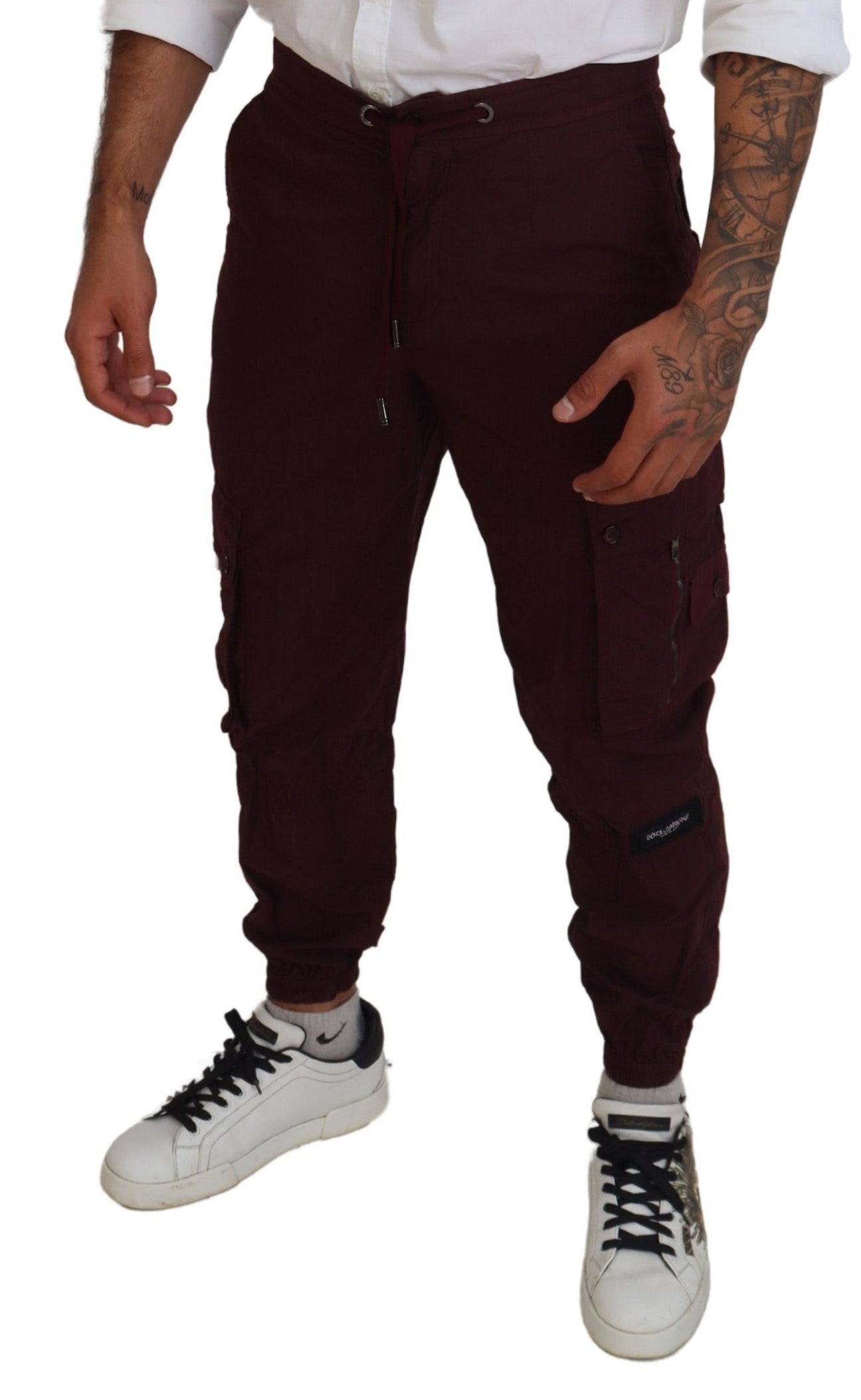 Dolce & Gabbana Elegant Burgundy Cotton Jogger Pants Dolce & Gabbana