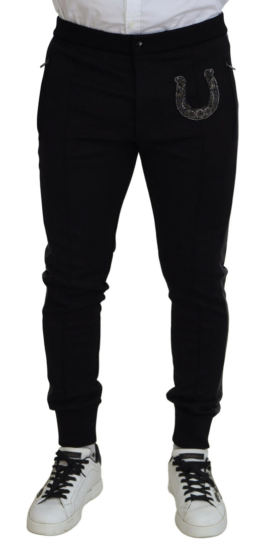 Dolce & Gabbana Elegant Black Jogger Pants in Luxe Wool Blend Dolce & Gabbana