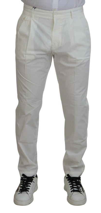 Dolce & Gabbana Elegant White Cotton Chino Pants Dolce & Gabbana