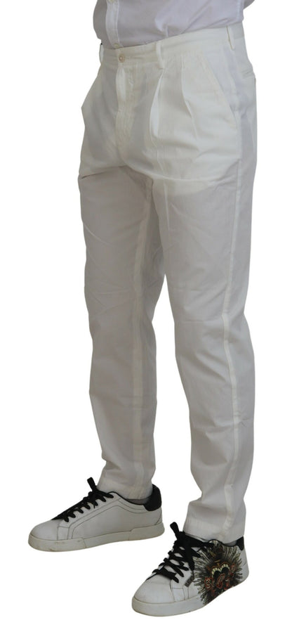 Dolce & Gabbana Elegant White Cotton Chino Pants Dolce & Gabbana