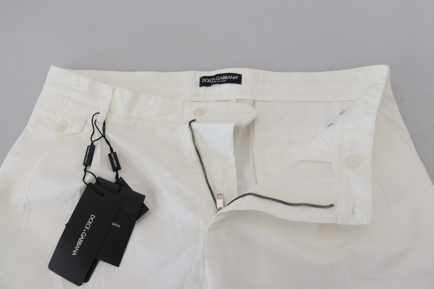 Dolce & Gabbana Elegant White Cotton Chino Pants Dolce & Gabbana