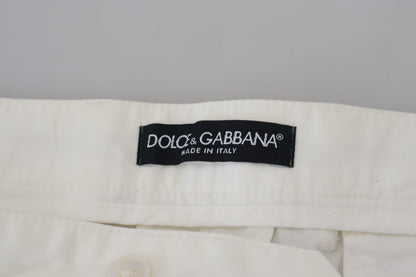 Dolce & Gabbana Elegant White Cotton Chino Pants Dolce & Gabbana