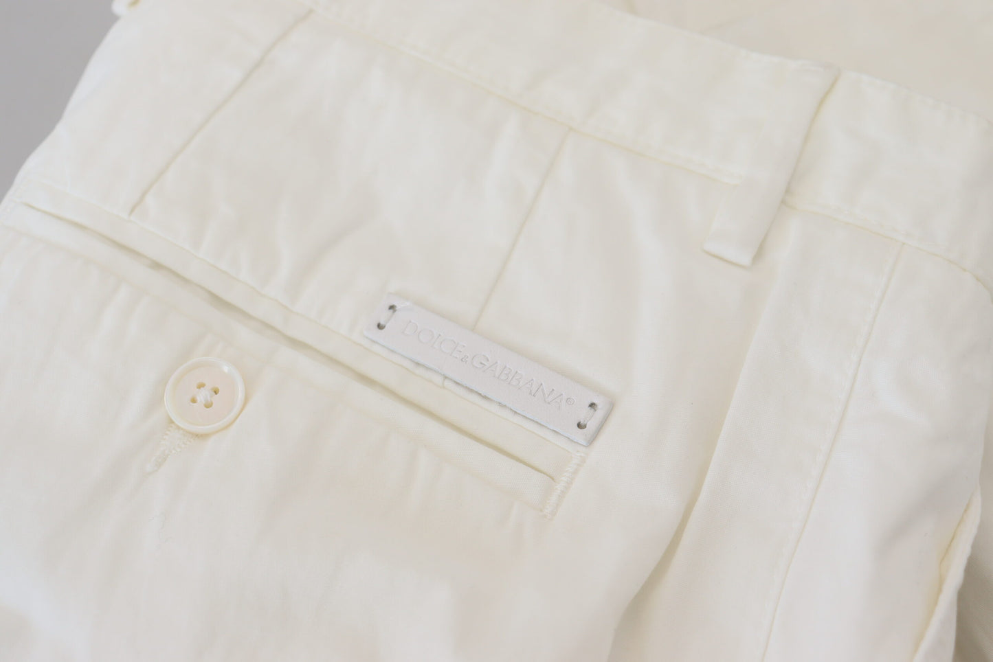 Dolce & Gabbana Elegant White Cotton Chino Pants Dolce & Gabbana