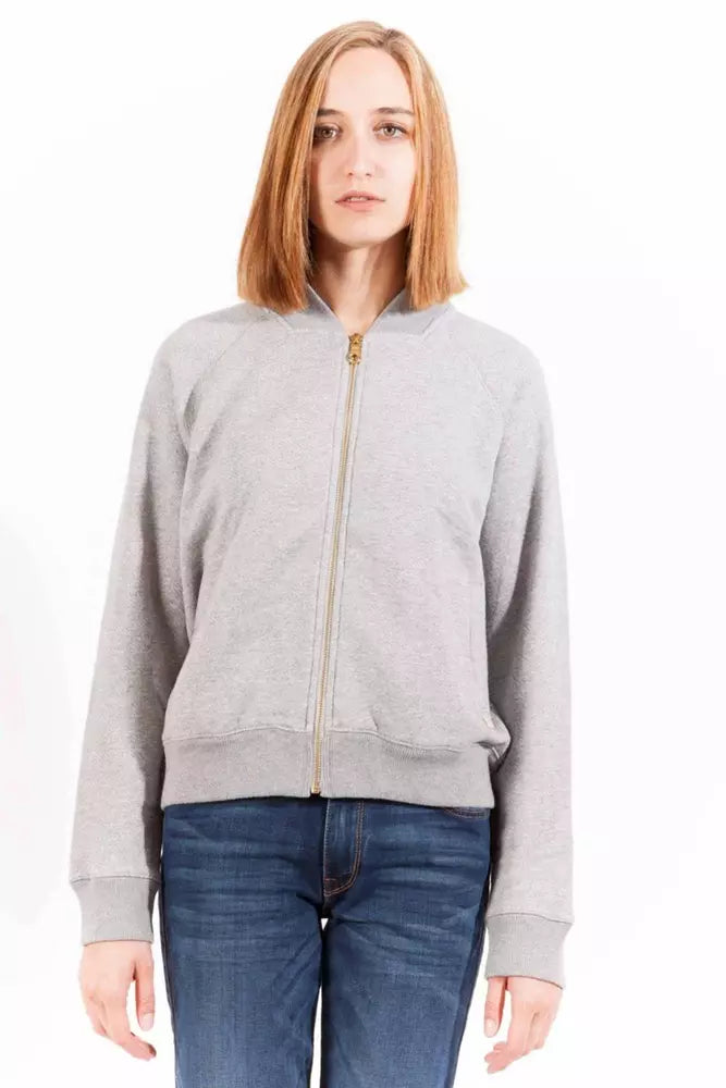 Gant Chic Gray Long Sleeve Zippered Sweatshirt Gant