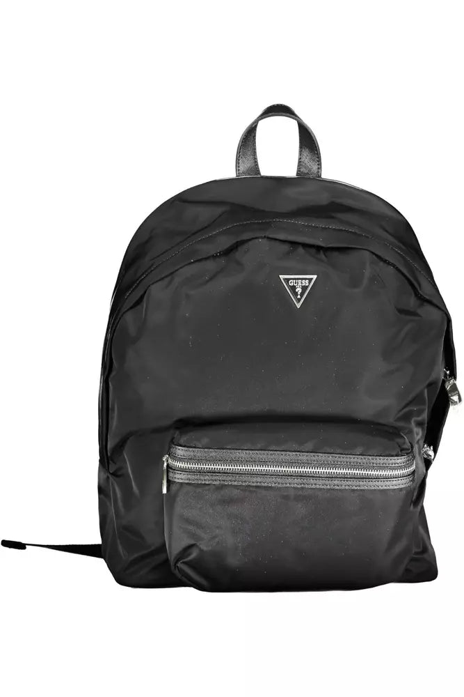 Guess Jeans Sleek Black Nylon Backpack with Laptop Compartment Guess Jeans