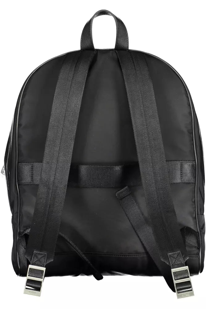 Guess Jeans Sleek Black Nylon Backpack with Laptop Compartment Guess Jeans