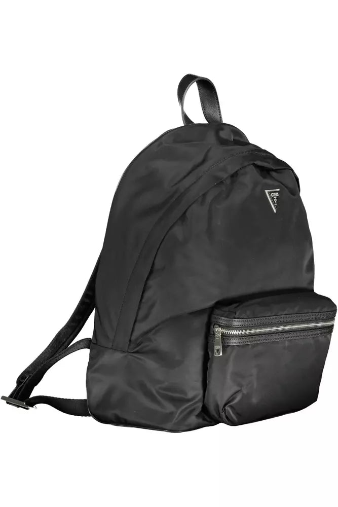 Guess Jeans Sleek Black Nylon Backpack with Laptop Compartment Guess Jeans