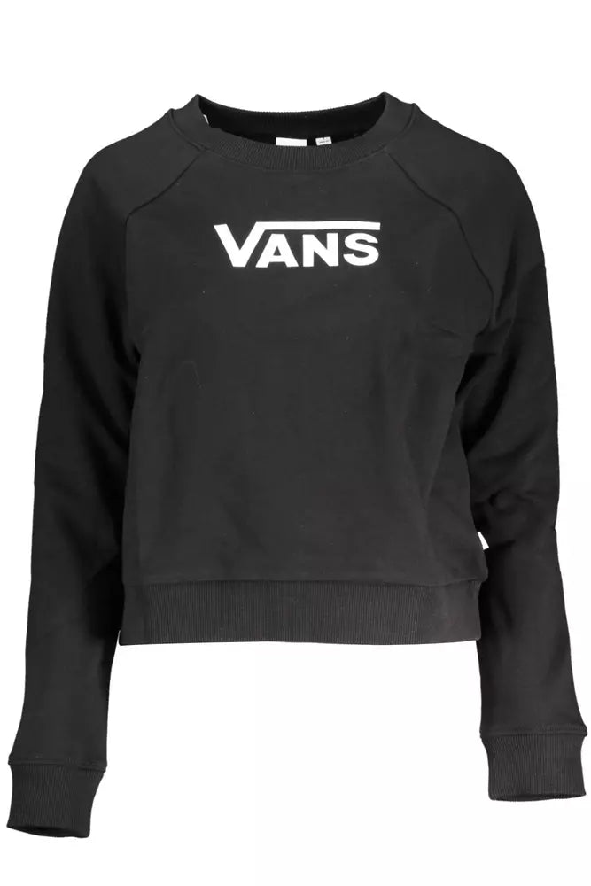 Vans Sleek Black Cotton Sweatshirt with Logo Print Vans