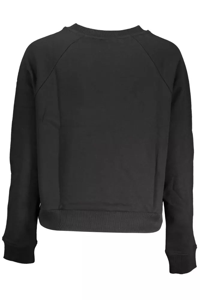 Vans Sleek Black Cotton Sweatshirt with Logo Print Vans