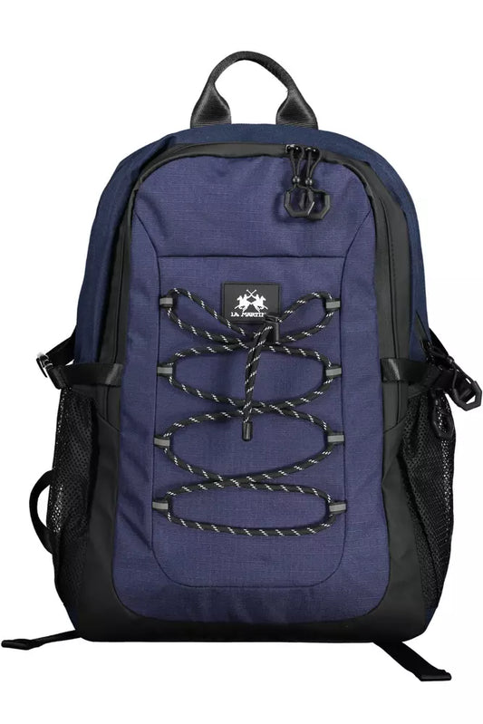 La Martina Elegant Blue Contrast Detail Backpack La Martina