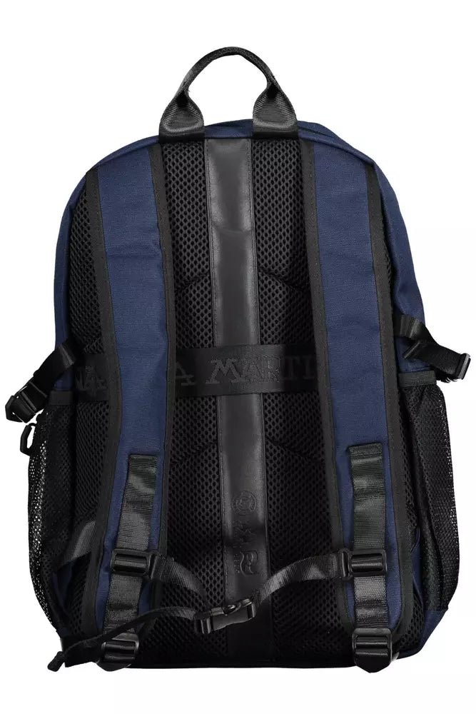 La Martina Elegant Blue Contrast Detail Backpack La Martina