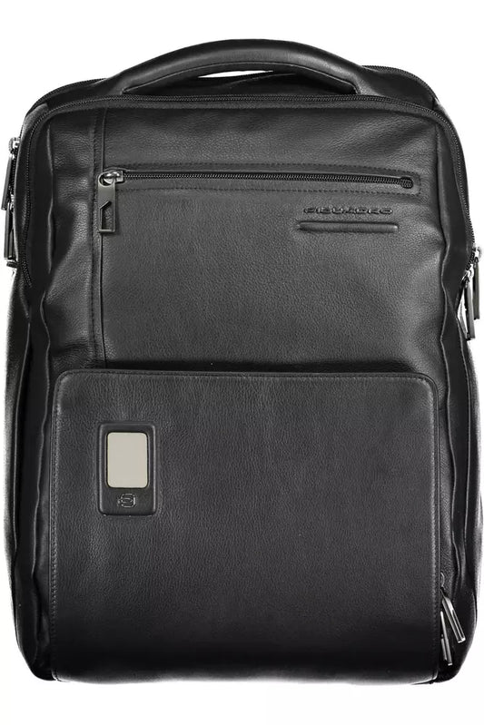 Piquadro Black Leather Men Backpack