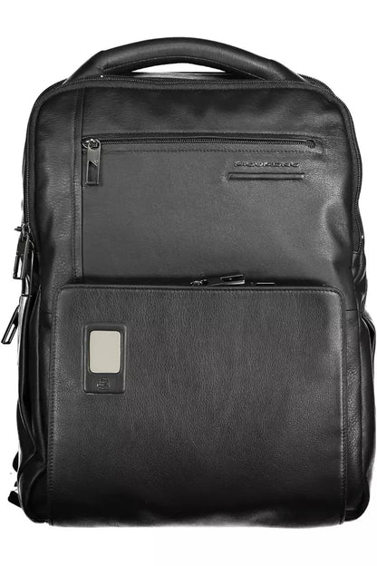 Piquadro Black Leather Men Backpack