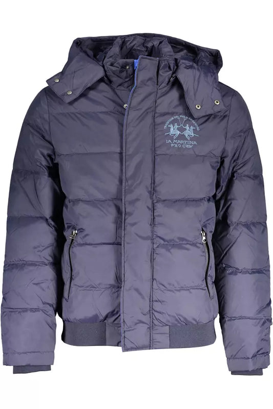 La Martina Blue Polyamide Men Jacket