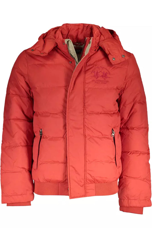 La Martina Elegant Orange Outerwear with Versatile Hood La Martina