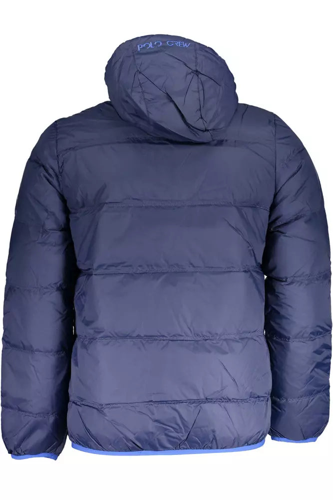 La Martina Elegant Detachable Hood Jacket in Blue La Martina