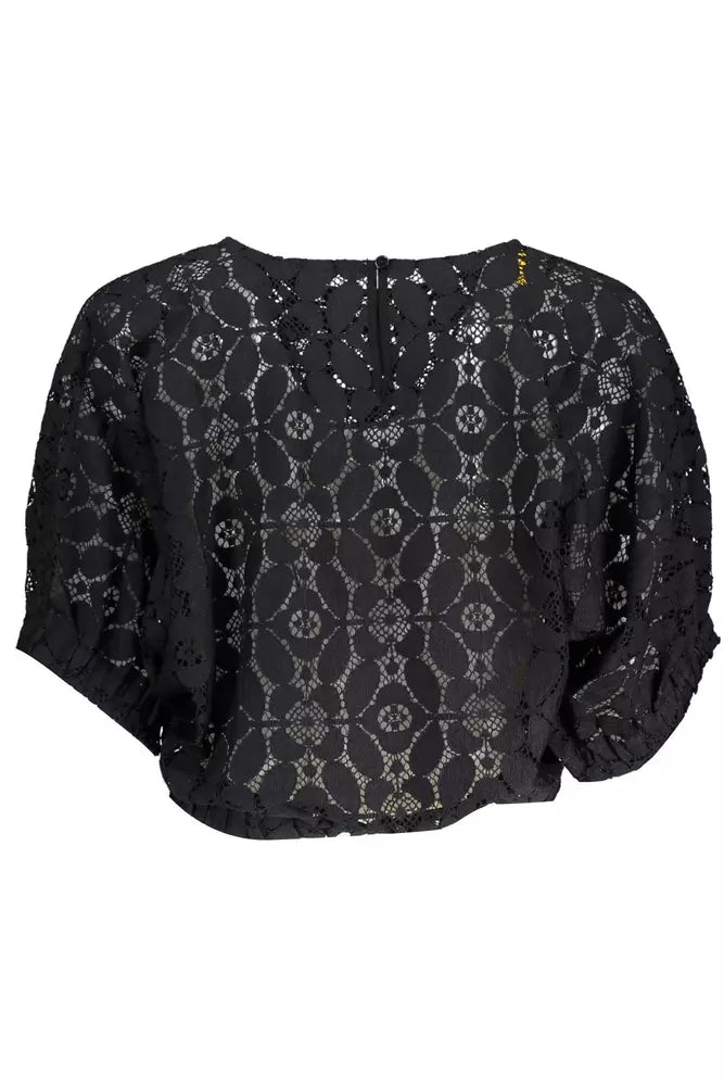 Desigual চটকদার Batwing হাতা ইলাস্টিক কোমর ব্লাউজ