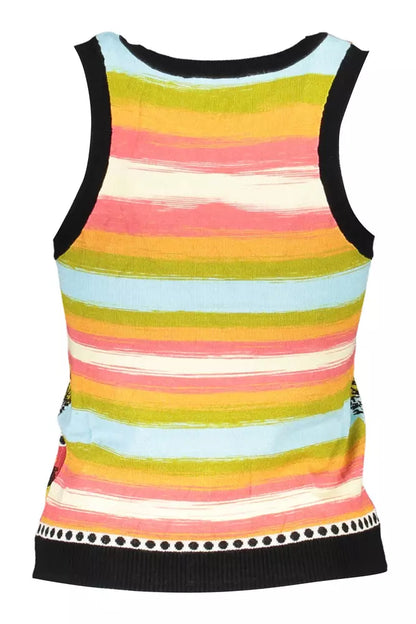 Desigual Chic Wide-Shoulder Tank with Contrasting Details Desigual