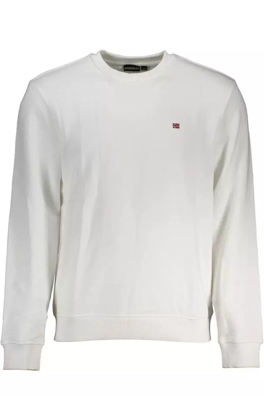 Napapijri Crisp White Embroidered Crew Neck Sweatshirt Napapijri