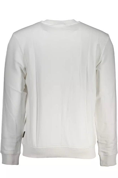 Napapijri Crisp White Embroidered Crew Neck Sweatshirt Napapijri