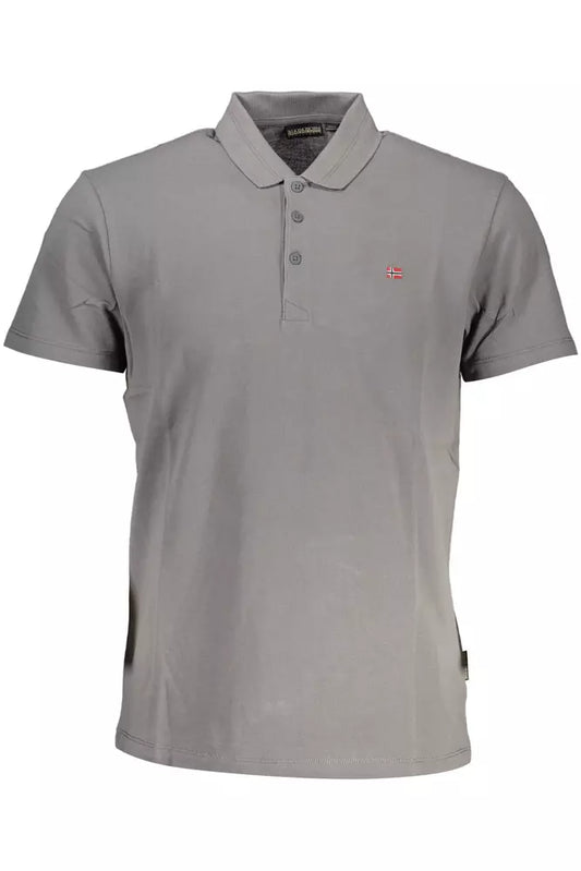 Napapijri Elegant Short-Sleeved Gray Polo Napapijri