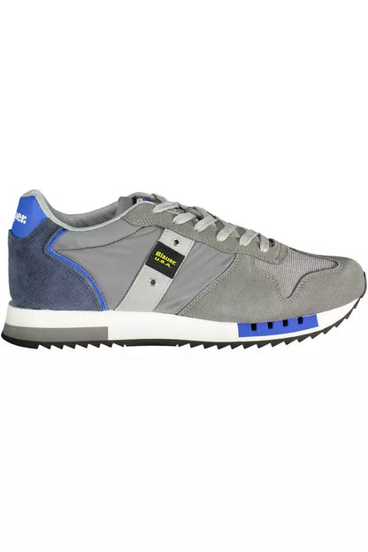 Blauer Elegant Gray Sports Sneakers with Contrasting Accents Blauer