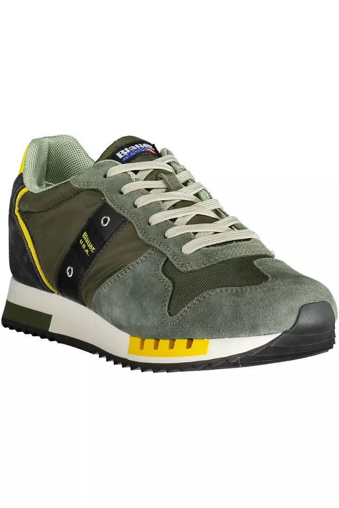 Blauer Green Lace-Up Sports Sneaker with Logo Blauer