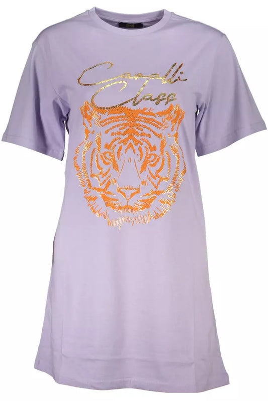 Cavalli Class Elegant Purple Short Sleeve Tee Cavalli Class