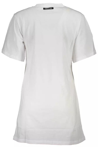 Cavalli Class Elegant White Cotton Tee with Iconic Print Cavalli Class